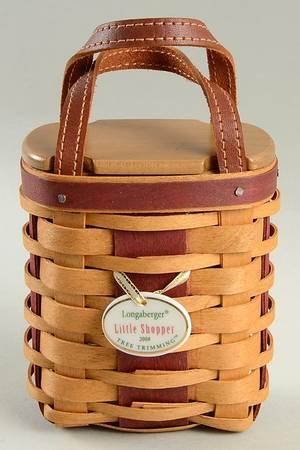 Baskets Red Little Shopper Basket&Lid w/Protector&Charm