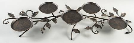 Baskets Bronze Leaf Metal Centerpiece