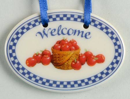 Baskets "Welcome" Apples Basket Charm Tie-On