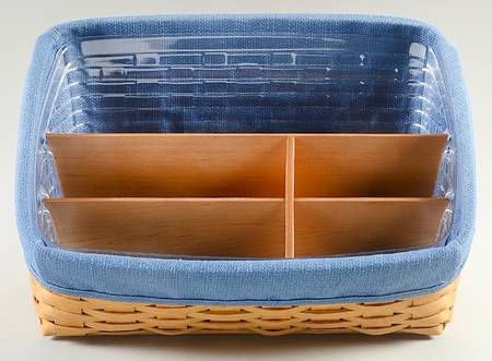 Baskets Large Desktop & Liner w/Protector & Wood Dividers