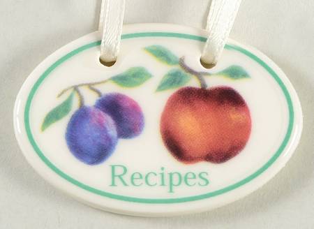 Baskets "Recipes" Fruit Medley Basket Charm Tie-On