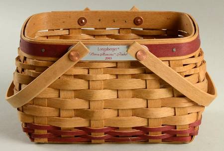 Baskets 2003 Red Woven Memories Basket by Longaberger