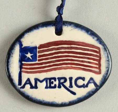 Baskets "America" Flag Basket Charm Tie-On