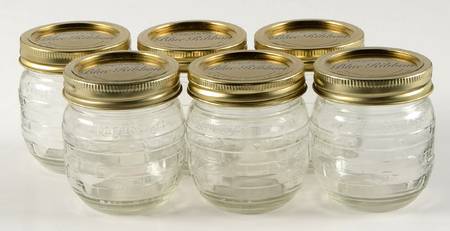 Baskets 1/2 Pint Glass Canning Jar - Set of 6