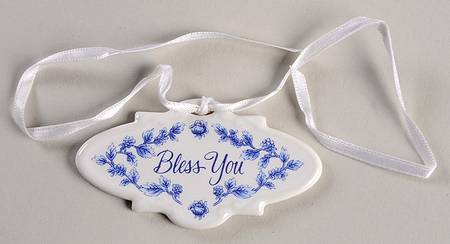 Baskets "Bless You" Provincial Cottage Basket Charm Tie-On