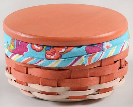 Baskets Summer Lovin Round Basket & Lid w/Liner&Protector