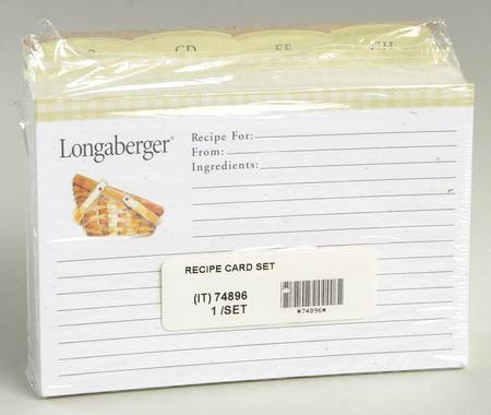 Baskets (Set of 100) 4 X 6 Recipe Cards