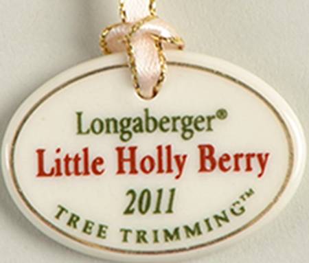 Baskets Little Holly Berry Basket Charm Tie-On