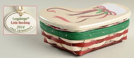 Baskets (5pc) Whitewash/Red Little Stocking Basket Set