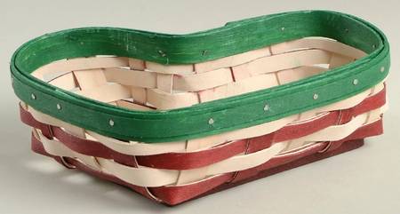 Baskets Whitewash/Red Little Stocking Basket