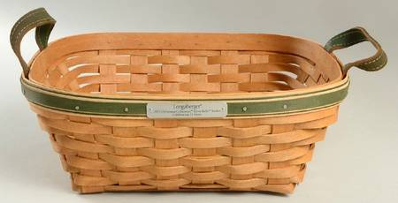 Baskets Green Silver Bells Basket