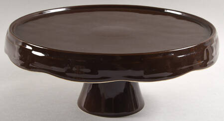 Woven Traditions Chocolate 11" Diameter Pedestal Cake Stand
