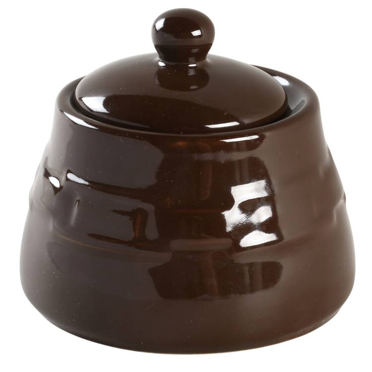 Woven Traditions Chocolate Sugar Bowl & Lid