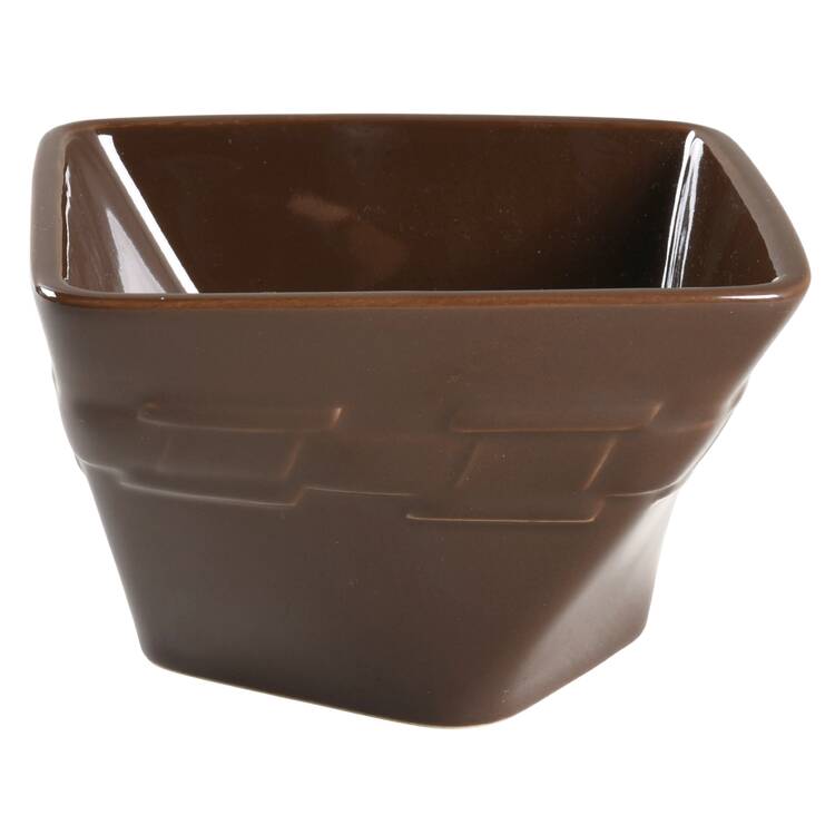 Woven Traditions Chocolate 5" Square Vegetable Bowl