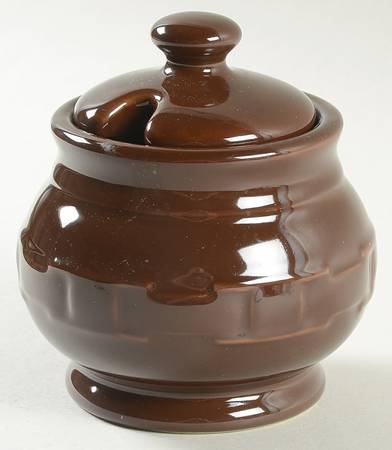 Woven Traditions Chocolate Sugar Bowl & Lid