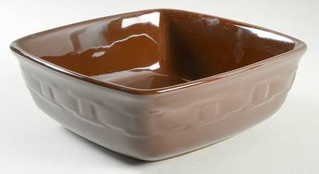 Woven Traditions Chocolate 8" Square Vegetable Bowl