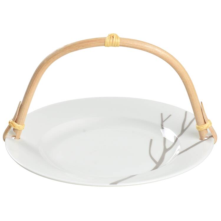 Park City 5 3/8"-5 5/8" Bamboo Handled Serving Plate  HC