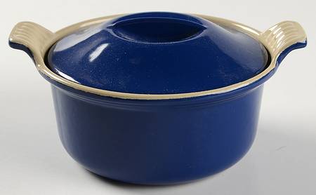 Indigo (Cobalt) 18 Oz Mini Round Cast Iron Cocotte & Lid