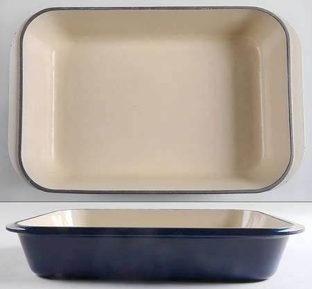 Indigo (Cobalt) 15" Rectangular Cast Iron Baker