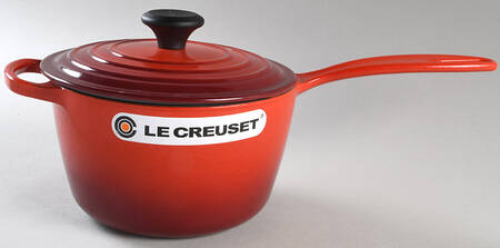 Cerise (Cherry) 2.25 Qt Cast Iron Saucepan with Lid