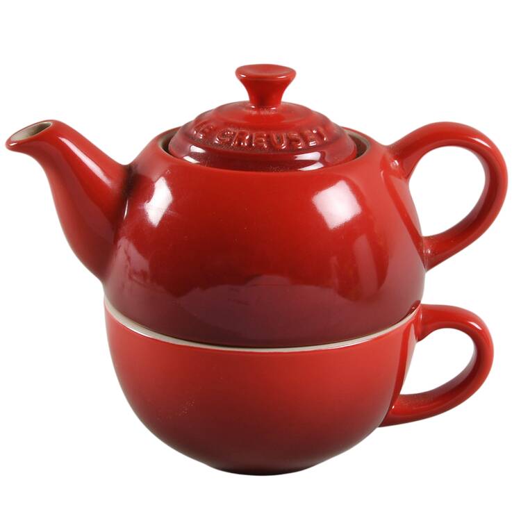 Cerise (Cherry) Individual Teapot & Lid with Cup