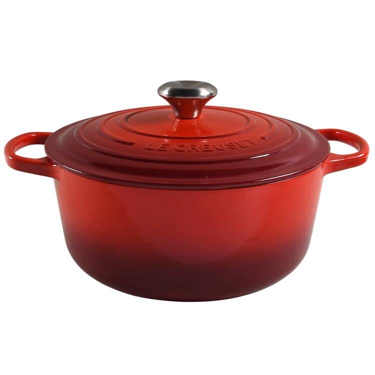 Cerise (Cherry) 5.5 Qt Cast Iron Dutch Oven & Lid