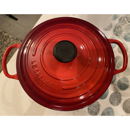 Flame (Volcanic Orange) 5.5 Qt Cast Iron Dutch Oven & Lid
