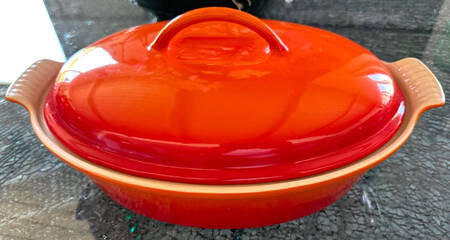 Flame (Volcanic Orange) 3.5 Quart Oval Casserole Covered