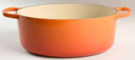 Flame (Volcanic Orange) 6.75 Qt Cast Iron Oval Dutch Oven No Lid
