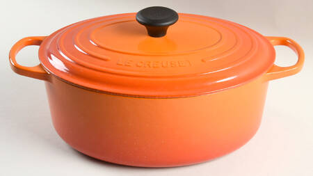 Flame (Volcanic Orange) 6.75 Qt Cast Iron Oval Dutch Oven & Lid