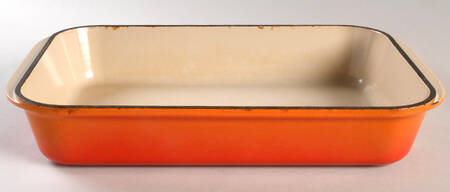 Flame (Volcanic Orange) 13" Rectangular Cast Iron Baker