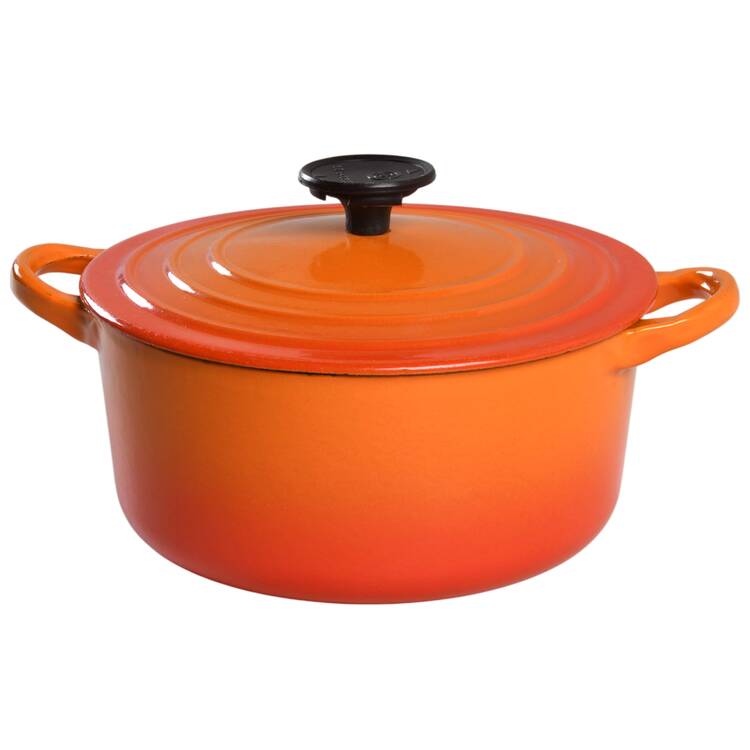 Flame (Volcanic Orange) 2 Qt Cast Iron Dutch Oven & Lid