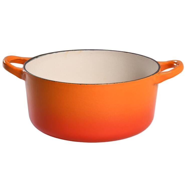 Flame (Volcanic Orange) 2 Qt Cast Iron Dutch Oven No Lid
