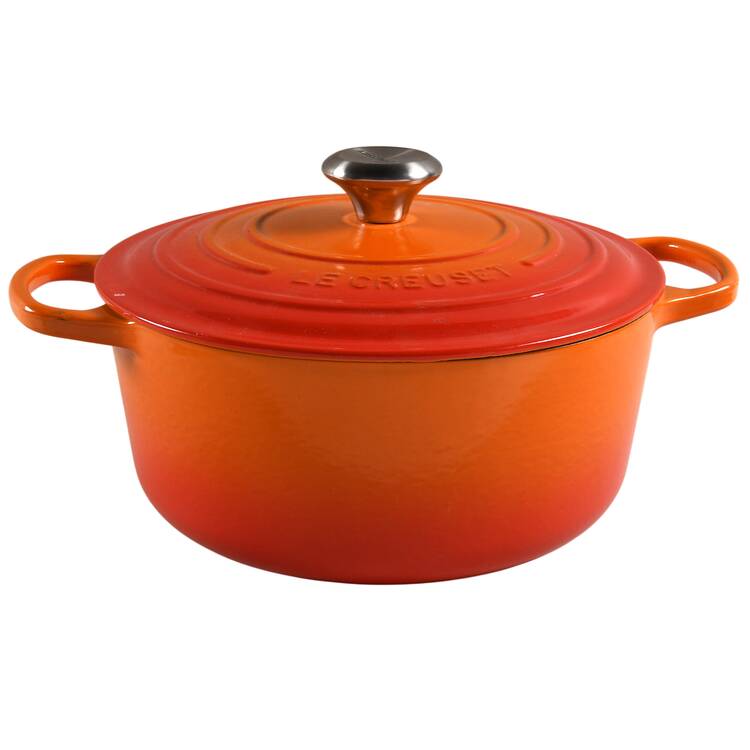 Flame (Volcanic Orange) 5.5 Qt Cast Iron Dutch Oven & Lid
