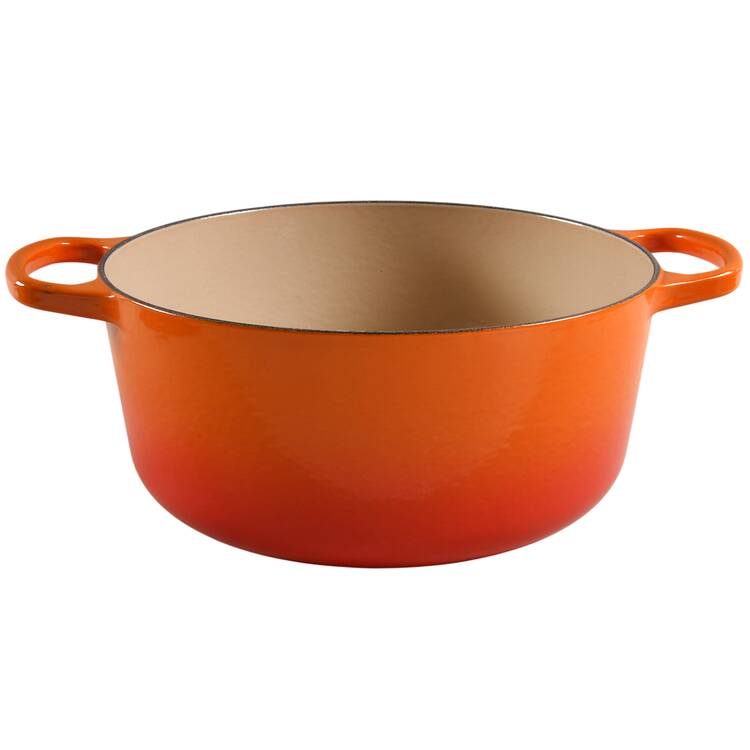 Flame (Volcanic Orange) 5.5 Qt Cast Iron Dutch Oven No Lid