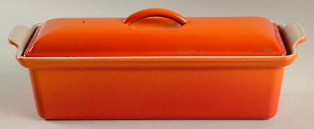 Flame (Volcanic Orange) Cast Iron Pate Terrine & Lid by Le Creuset