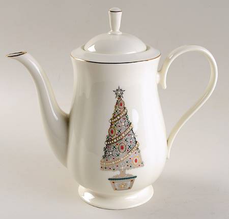 Jeweled Christmas Coffee Pot & Lid