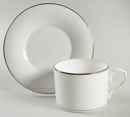 Porcelain Lace Flat Cup & Saucer Set