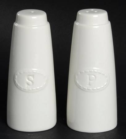 Whipstitch Cream Salt & Pepper Set