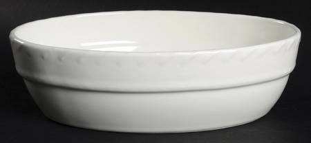 Whipstitch Cream 10" Oval Vegetable Bowl