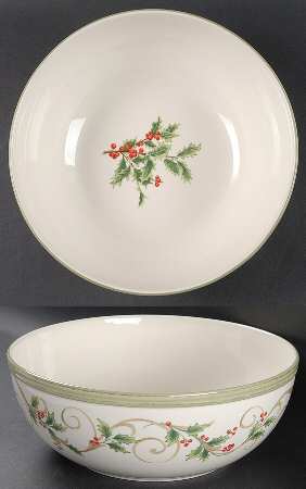 Holly Filigree 10" Round Serving Bowl