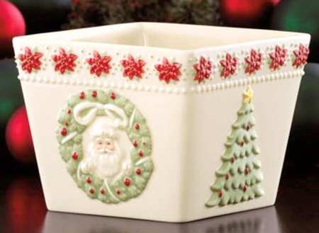 Santa's Visit 4" Square Bowl
