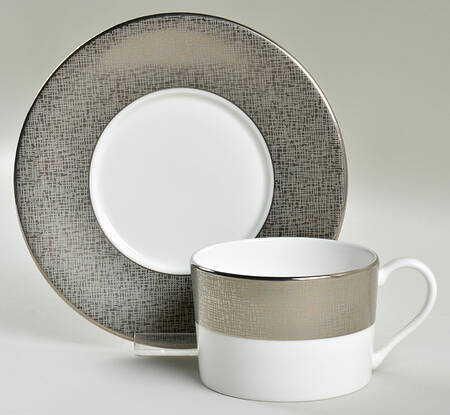 Platinum Voile Flat Cup & Saucer Set