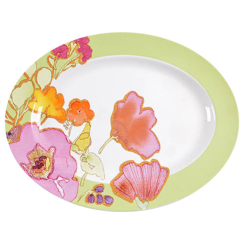 Floral Fusion 16" Oval Serving Platter