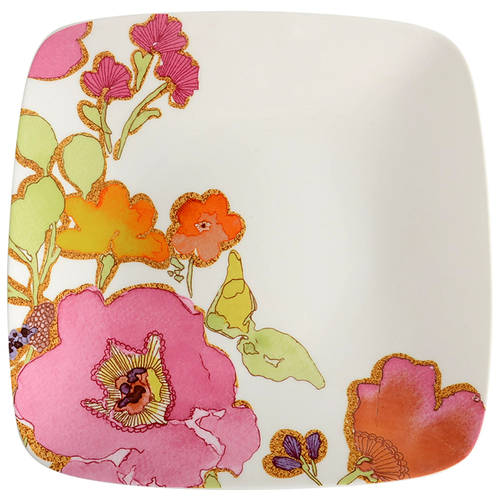 Floral Fusion Square Dinner Plate