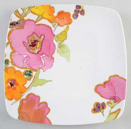 Floral Fusion 12" Square Serving Platter