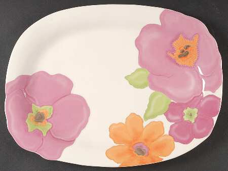Floral Fusion 14" Oval Serving Platter