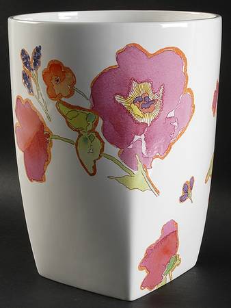 Floral Fusion China Waste Basket