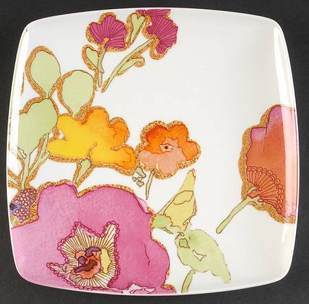Floral Fusion Square Accent Luncheon Plate