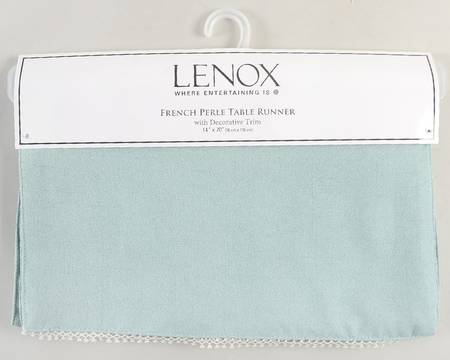 French Perle Ice Blue 14" X 70" Cloth Table Runner